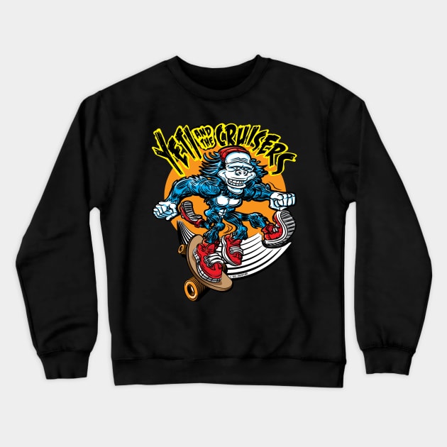 Yeti and the Cruisers Skateboarder Crewneck Sweatshirt by eShirtLabs